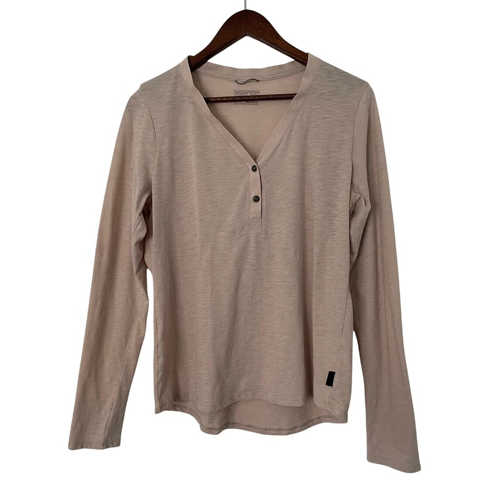 Patagonia Mainstay Henley L Taupe Organic Cotton Blend Long Sleeve Top Layering